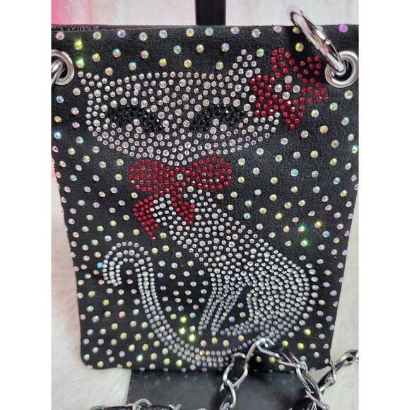 Kitty Cat Rhinestones Petite Phone Crossbody Purse - Picture 3 of 5